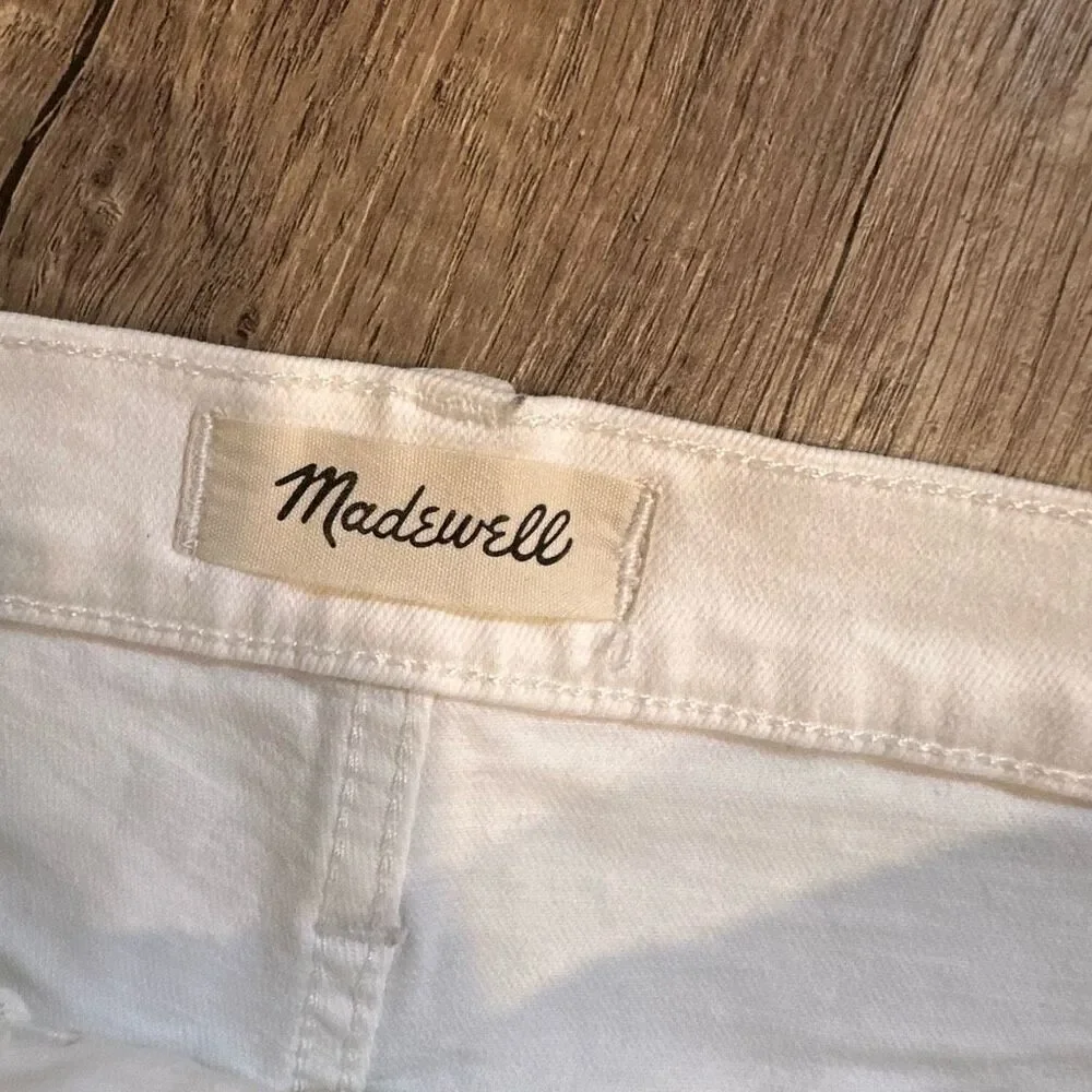 Madewell The High-Rise Slim Boyjean Boyfriend Jeans‎ in Tile White Size 27”